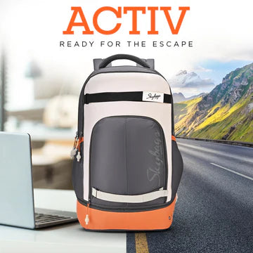 SKYBAGS ACTIV 02 LAPTOP BP 40L ORANGE-BLACK