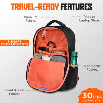 SKYBAGS ZINEX 30L LAPTOP BACKPACK 01 BLACK