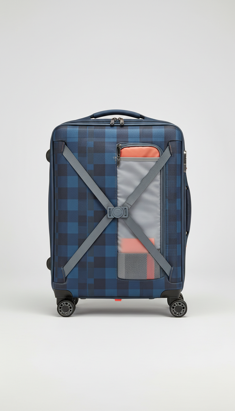 Urban Blue checked suitcase