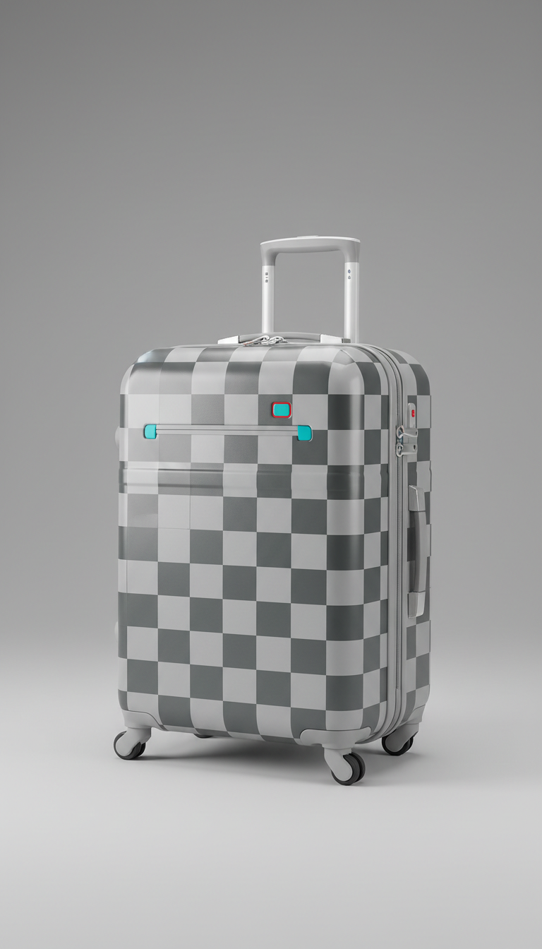 Urban Silver Aluminum Checked Suitcase