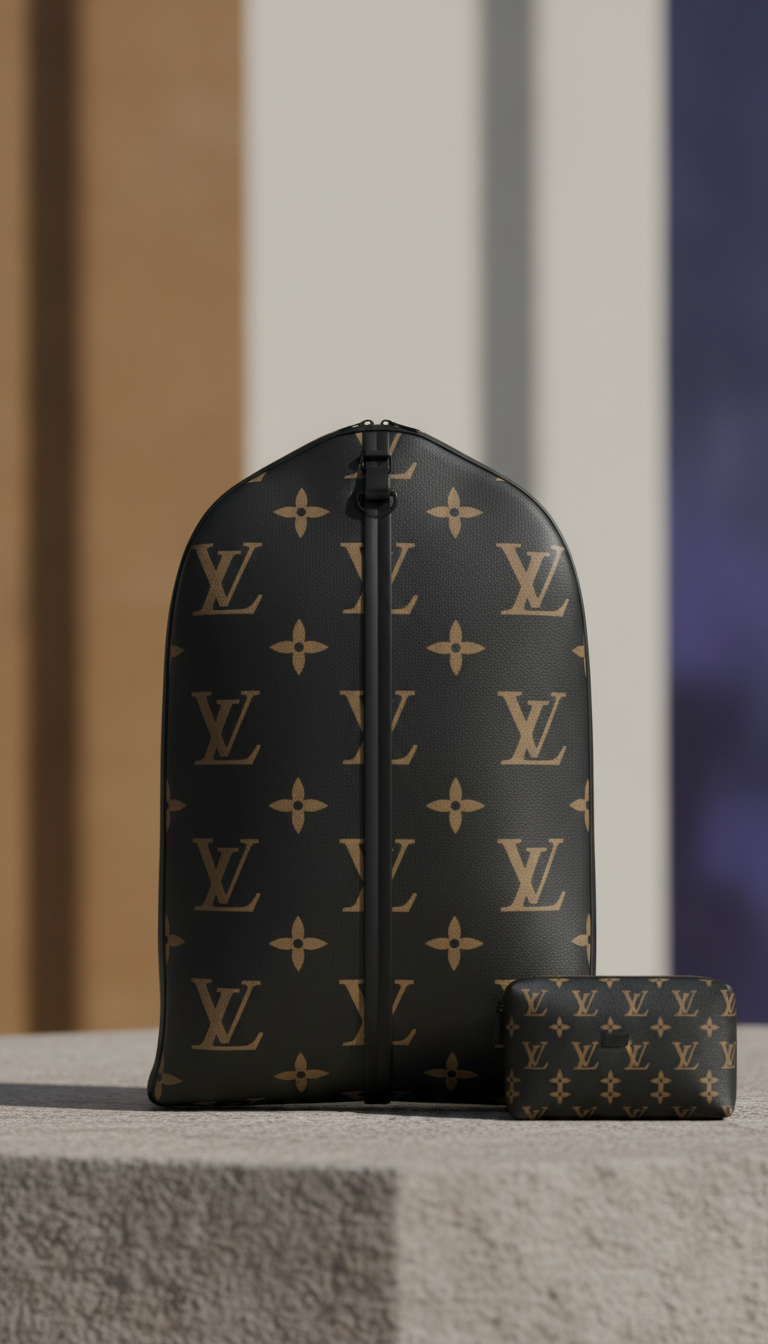 Matte Black Monogrammed Garment Bag