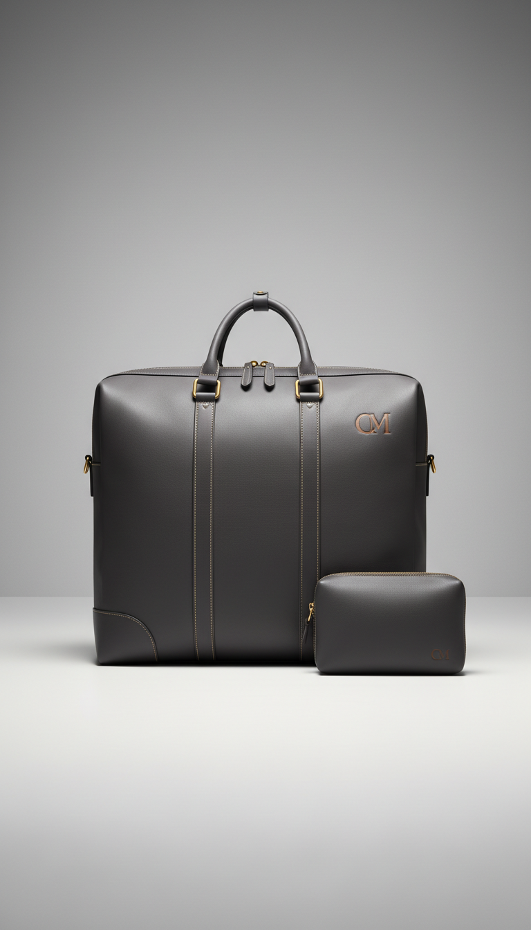 Italian Leather Monogrammed Garment Bag